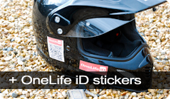 OneLife ID emergency ID on bike helmet